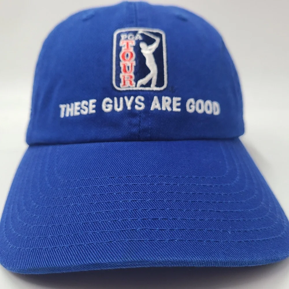 PGA Tour Hat Strapback (Fits Small) The Game Blue Golf AT&T Wireless Ribbon Men